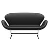 Fritz Hansen Swan Sofa 2 Seater, Black Lacquered/Aura Black