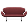 Fritz Hansen Swan™ Sofa 2 Seater, Black Lacquered/Canvas Bordeaux