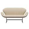 Fritz Hansen Swan Sofa 2 Seater, Black Lacquered/Canvas Sand Light