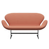 Fritz Hansen Swan™ Sofa 2 Seater, Black Lacquered/Capture Burnt Orange