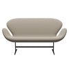 Fritz Hansen Swan Sofa 2 Seater, Black Lacquered/Capture Grey Sand