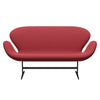 Fritz Hansen Swan Sofa 2 Seater, Black Lacquered/Capture Instant Red