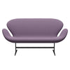 Fritz Hansen Swan Sofa 2 Seater, Black Lacquered/Capture Light Violet