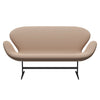 Fritz Hansen Swan Sofa 2 Seater, Black Lacquered/Capture Pink Sand