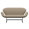 Fritz Hansen Swan Sofa 2 Seater, Black Lacquered/Capture Sand