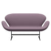 Fritz Hansen Svanesofa 2-Personers, Sortlakeret/Capture Purple/Brown