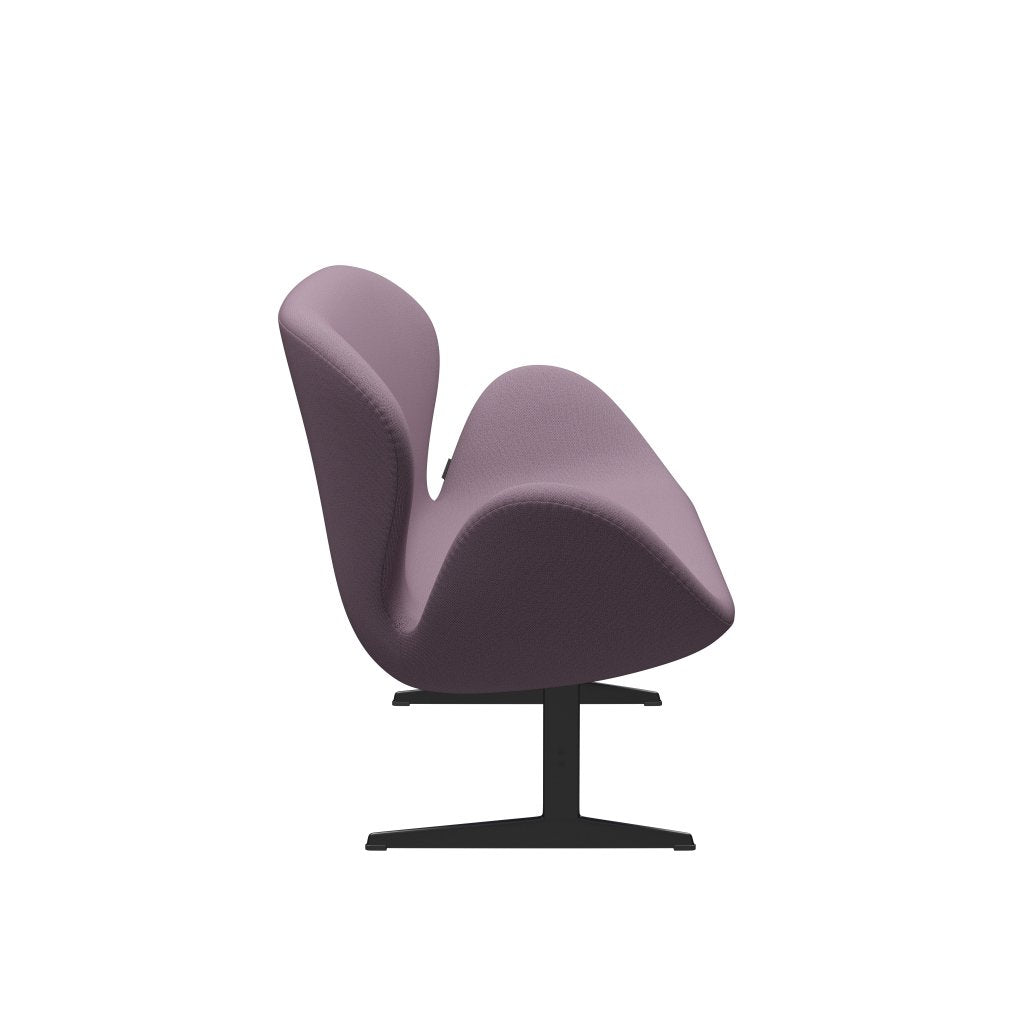 [product_category]-Fritz Hansen Swan Sofa 2 Seater, Black Lacquered/Capture Violet/Brown-Fritz Hansen-3321-CP6202-BLLA-FRI-3