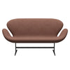 Fritz Hansen Swan™ Sofa 2 Seater, Black Lacquered/Christianshavn Beige/Orange