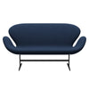 Fritz Hansen Swan Sofa 2 Seater, Black Lacquered/Christianshavn Blue