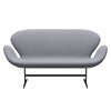 Fritz Hansen Svanesofa 2-Personers, Sortlakeret/Christianshavn Light Grey Uni