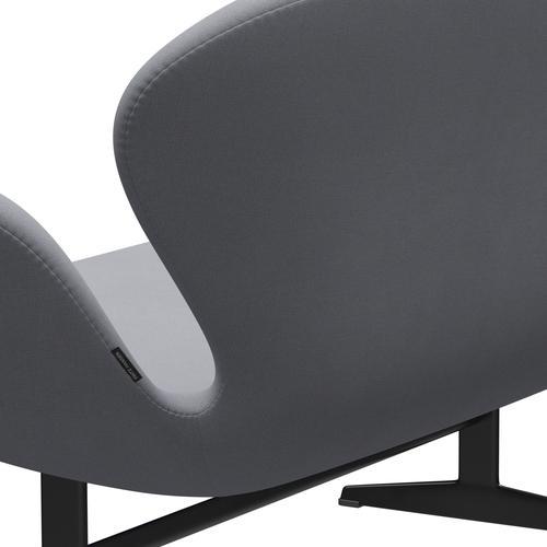 [product_category]-Fritz Hansen Swan Sofa 2 Seater, Black Lacquered/Christianshavn Light Grey Plain-Fritz Hansen-3321-CH1170-BLLA-FRI-5