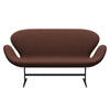 Fritz Hansen Swan™ Sofa 2 Seater, Black Lacquered/Christianshavn Orange Dark