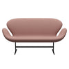 Fritz Hansen Swan™ Sofa 2 Seater, Black Lacquered/Christianshavn Orange/Red