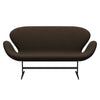Fritz Hansen Swan™ Sofa 2 Seater, Black Lacquered/Comfort Beige/Sand