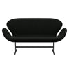 Fritz Hansen Swan™ Sofa 2 Seater, Black Lacquered/Comfort Black (60009)
