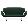 Fritz Hansen Swan™ Sofa 2 Seater, Black Lacquered/Comfort Dark Green