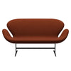 Fritz Hansen Swan™ Sofa 2 Seater, Black Lacquered/Comfort Dark Red (61018)
