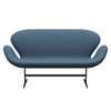 Fritz Hansen Swan™ Sofa 2 Seater, Black Lacquered/Comfort Grey (01160)