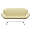 Fritz Hansen Swan™ Sofa 2 Seater, Black Lacquered/Comfort Grey (68008)