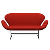 Fritz Hansen Swan™ Sofa 2 Seater, Black Lacquered/Comfort Red (00026)