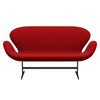 Fritz Hansen Swan™ Sofa 2 Seater, Black Lacquered/Comfort Red (01414)