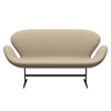 Fritz Hansen Swan™ Sofa 2 Seater, Black Lacquered/Comfort Sand Light (61002)