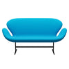 Fritz Hansen Swan™ Sofa 2 Seater, Black Lacquered/Comfort Turquoise (67001)