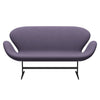 Fritz Hansen Swan™ Sofa 2 Seater, Black Lacquered/Comfort Violet