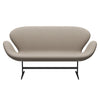 Fritz Hansen Swan™ Sofa 2 Seater, Black Lacquered/Comfort White Grey