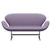 Fritz Hansen Swan™ Sofa 2 Seater, Black Lacquered/Comfort White/Light Violet