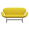Fritz Hansen Swan™ Sofa 2 Seater, Black Lacquered/Comfort Yellow (62003)