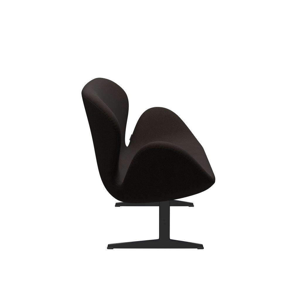 [product_category]-Fritz Hansen Swan Sofa 2 Seater, Black Lacquered/Diablo Chocolate Dark-Fritz Hansen-3321-DIA403-BLLA-FRI-3