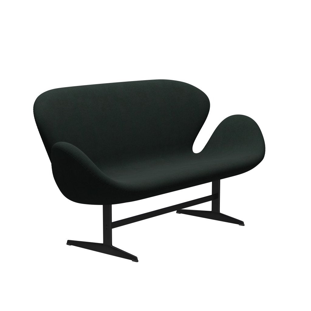 [product_category]-Fritz Hansen Swan Sofa 2 Seater, Black Lacquered/Divina Charcoal-Fritz Hansen-3321-DIV181-BLLA-FRI-2