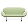 Fritz Hansen Swan Sofa 2 Seater, Black Lacquered/Divina Light Yellow