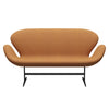 Fritz Hansen Swan Sofa 2 Seater, Black Lacquered/Divina Md Carrot