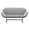 Fritz Hansen Swan Sofa 2 Seater, Black Lacquered/Divina Md Cool Light Grey