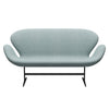 Fritz Hansen Swan Sofa 2 Seater, Black Lacquered/Divina Md Mint