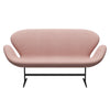 Fritz Hansen Svanesofa 2-Personers, Sortlakeret/Divina Md Pale Pink