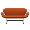 Fritz Hansen Swan™ Sofa 2 Seater, Black Lacquered/Divina Melange Orange
