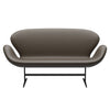 Fritz Hansen Swan Sofa 2 Seater, Black Lacquered/Essential Stone