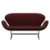 Fritz Hansen Swan™ Sofa 2 Seater, Black Lacquered/Fame Dark Bordeaux