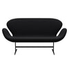 Fritz Hansen Swan Sofa 2 Seater, Black Lacquered/Fame Grey (60051)