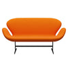 Fritz Hansen Swan™ Sofa 2 Seater, Black Lacquered/Fame Orange (63077)