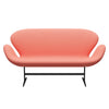 Fritz Hansen Swan Sofa 2 Seater, Black Lacquered/Fame Pink Light