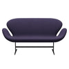 Fritz Hansen Swan Sofa 2 Seater, Black Lacquered/Fame Violet Dark