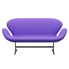 Fritz Hansen Swan Sofa 2 Seater, Black Lacquered/Fame Violet Light