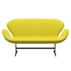 Fritz Hansen Swan Sofa 2 Seater, Black Lacquered/Fame Yellow