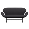 Fritz Hansen Swan™ Sofa 2 Seater, Black Lacquered/Fiord Black