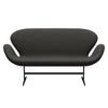 Fritz Hansen Swan™ Sofa 2 Seater, Black Lacquered/Fiord Black/Brown