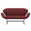Fritz Hansen Swan™ Sofa 2 Seater, Black Lacquered/Fiord Brick/Brick